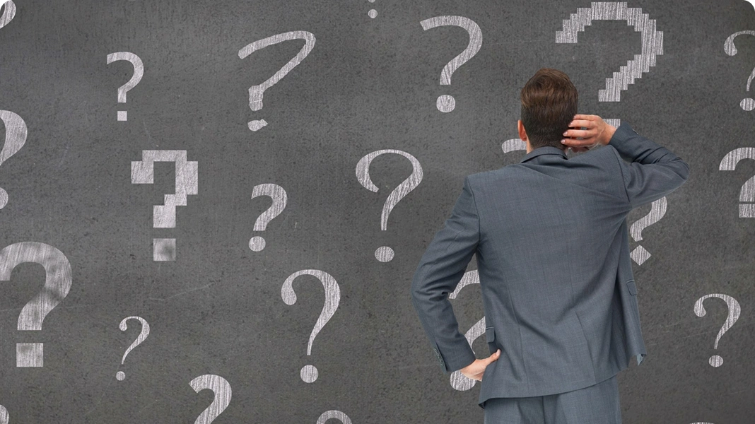 Silhouette with question marks